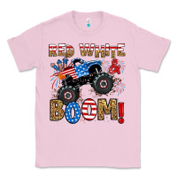 Bubblegum Pink red white boom monster truck Classic Tee - RanaPortraitStore