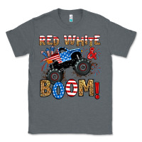 Charcoal Heather red white boom monster truck Classic Tee - RanaPortraitStore