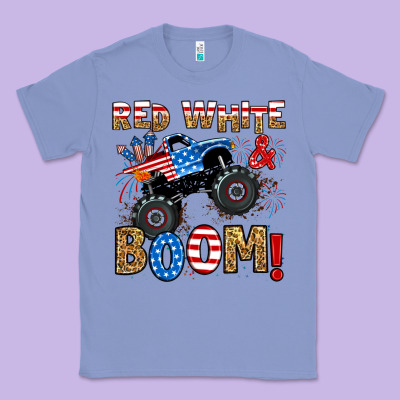 Red White Boom Monster Truck Classic Tee Designed By Ranaportraitstore