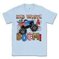 Dusty Blue red white boom monster truck Classic Tee - RanaPortraitStore