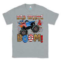 Heather Grey red white boom monster truck Classic Tee - RanaPortraitStore