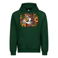 Forest Green distressed christmas sunflowers leopard cowhide background Urban Hoodie - Jasminsmagicworld