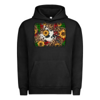 Pigment Black distressed christmas sunflowers leopard cowhide background Urban Hoodie - Jasminsmagicworld