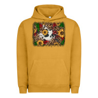 Pigment Peanut Butter distressed christmas sunflowers leopard cowhide background Urban Hoodie - Jasminsmagicworld