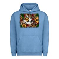 Pigment Pebble Blue distressed christmas sunflowers leopard cowhide background Urban Hoodie - Jasminsmagicworld