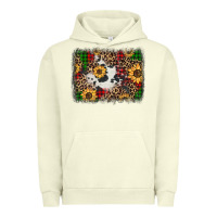 Pigment Pistachio distressed christmas sunflowers leopard cowhide background Urban Hoodie - Jasminsmagicworld