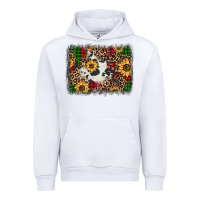 White distressed christmas sunflowers leopard cowhide background Urban Hoodie - Jasminsmagicworld