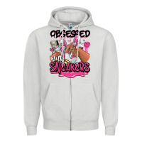 Obsessed With Sneakers Pink Afro Woman Zipper Hoodie | Teevron