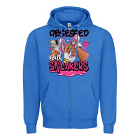 True Royal Obsessed with sneakers pink afro woman Zipper Hoodie - RanaPortraitStore
