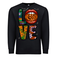 Black Love Halloween Lips Premium Sweatshirt - CowhideDigitalArt