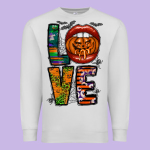 Love Halloween Lips Premium Sweatshirt Designed By Cowhidedigitalart