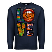 Navy Love Halloween Lips Premium Sweatshirt - CowhideDigitalArt