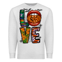 Oatmeal Heather Love Halloween Lips Premium Sweatshirt - CowhideDigitalArt