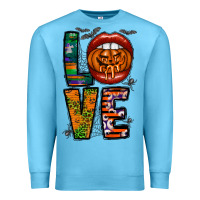 Ocean Blue Love Halloween Lips Premium Sweatshirt - CowhideDigitalArt