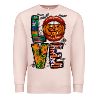 Pale Pink Love Halloween Lips Premium Sweatshirt - CowhideDigitalArt