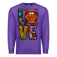 Purple Love Halloween Lips Premium Sweatshirt - CowhideDigitalArt
