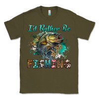 Army Green i'd rather be fishing Classic Tee - RanaPortraitStore