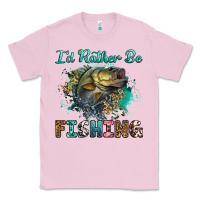 Bubblegum Pink i'd rather be fishing Classic Tee - RanaPortraitStore
