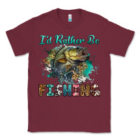 Burgundy i'd rather be fishing Classic Tee - RanaPortraitStore