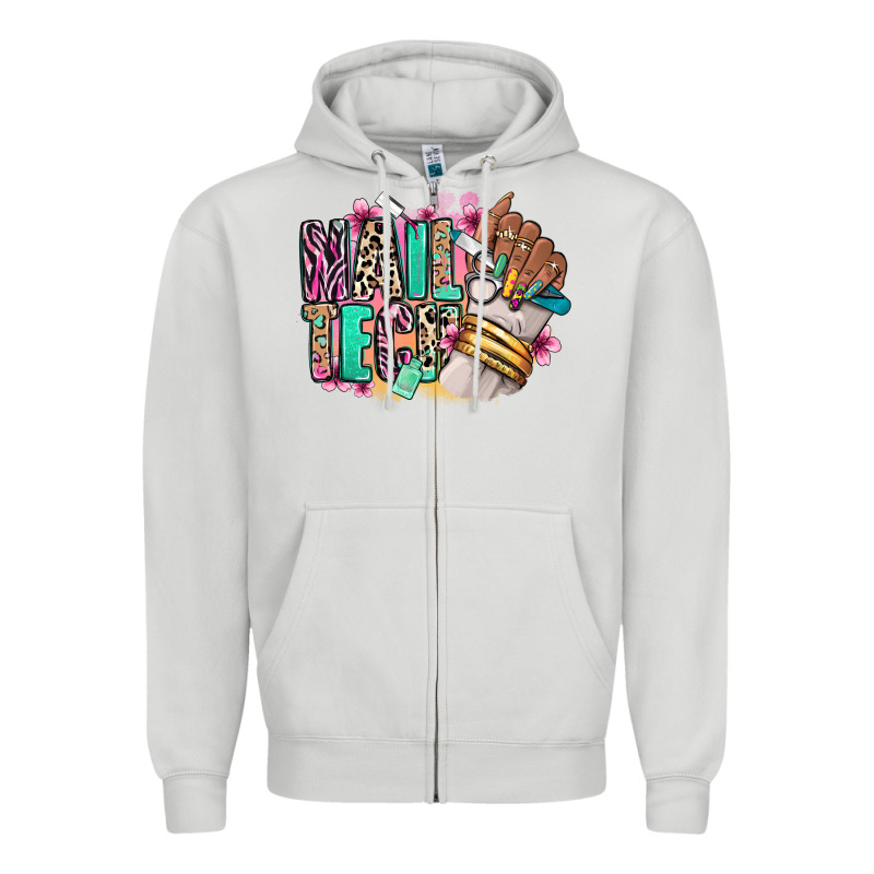 Nail Tech Afro Nail Art Zipper Hoodie by RanaPortraitStore | Teevron