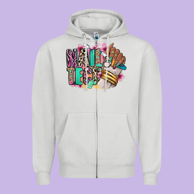 Zipper Hoodie Nail Tech afro nail art
