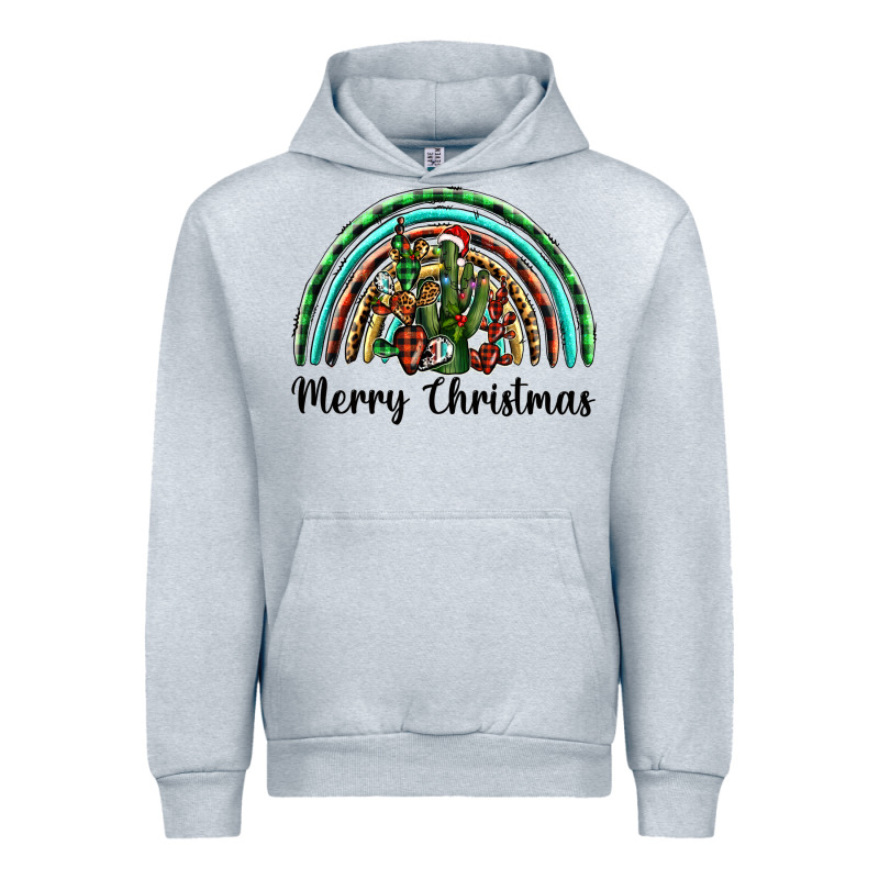 Merry Christmas Cactus Rainbow Urban Hoodie by BarkalooDesign | Teevron
