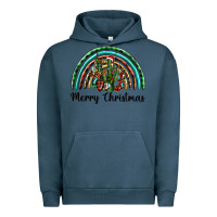 Pigment Midnight Navy merry christmas cactus rainbow Urban Hoodie - BarkalooDesign