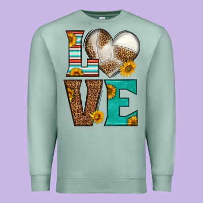 Western Volleyball Love Premium Sweatshirt Designed By Hra Design Shop