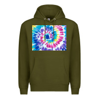 Army Green tie dye background colourful leopard 2 3200x2400 Premium Hoodie - AdoDesignShop