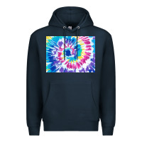 Navy tie dye background colourful leopard 2 3200x2400 Premium Hoodie - AdoDesignShop