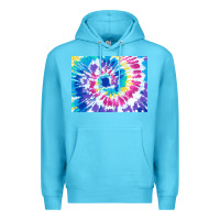 Ocean Blue tie dye background colourful leopard 2 3200x2400 Premium Hoodie - AdoDesignShop