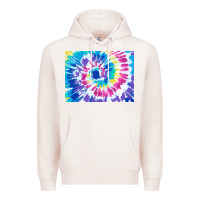 Pale Pink tie dye background colourful leopard 2 3200x2400 Premium Hoodie - AdoDesignShop