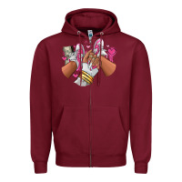 Burgundy Pink and white sneaker girl Zipper Hoodie - RanaPortraitStore