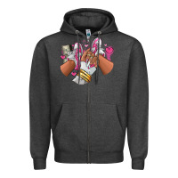 Charcoal Heather Pink and white sneaker girl Zipper Hoodie - RanaPortraitStore