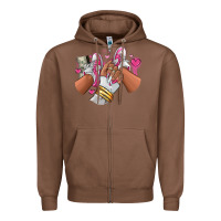 Chestnut Pink and white sneaker girl Zipper Hoodie - RanaPortraitStore