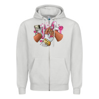 Dove Grey Pink and white sneaker girl Zipper Hoodie - RanaPortraitStore