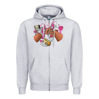 Heather Grey Pink and white sneaker girl Zipper Hoodie - RanaPortraitStore
