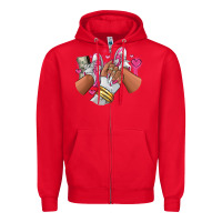 Red Pink and white sneaker girl Zipper Hoodie - RanaPortraitStore
