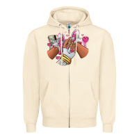 Sandshell Pink and white sneaker girl Zipper Hoodie - RanaPortraitStore