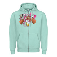Seafoam Pink and white sneaker girl Zipper Hoodie - RanaPortraitStore