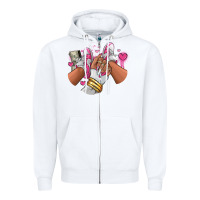 White Pink and white sneaker girl Zipper Hoodie - RanaPortraitStore