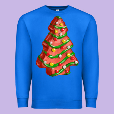 Red Christmas Cake Fa Element Premium Sweatshirt Designed By Fadigitalartstudio