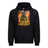 Black First In last Out Firefighter Urban Hoodie - LillyAllenDesigns