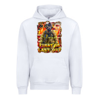 White First In last Out Firefighter Urban Hoodie - LillyAllenDesigns