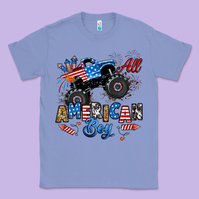 Fourth Of July Monster Truck All American Boy Classic Tee Designed By Ranaportraitstore