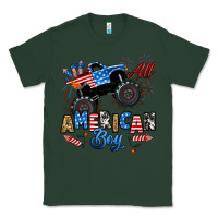 Sports Green fourth of july monster truck all american boy Classic Tee - RanaPortraitStore
