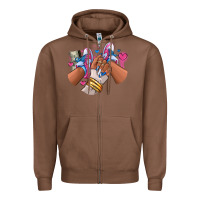 Chestnut Pink and blue sneaker girl Zipper Hoodie - RanaPortraitStore