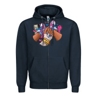 Navy Pink and blue sneaker girl Zipper Hoodie - RanaPortraitStore