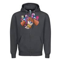 Smoke Pink and blue sneaker girl Zipper Hoodie - RanaPortraitStore