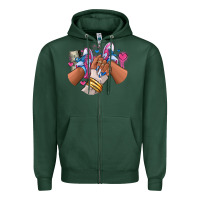 Sports Green Pink and blue sneaker girl Zipper Hoodie - RanaPortraitStore